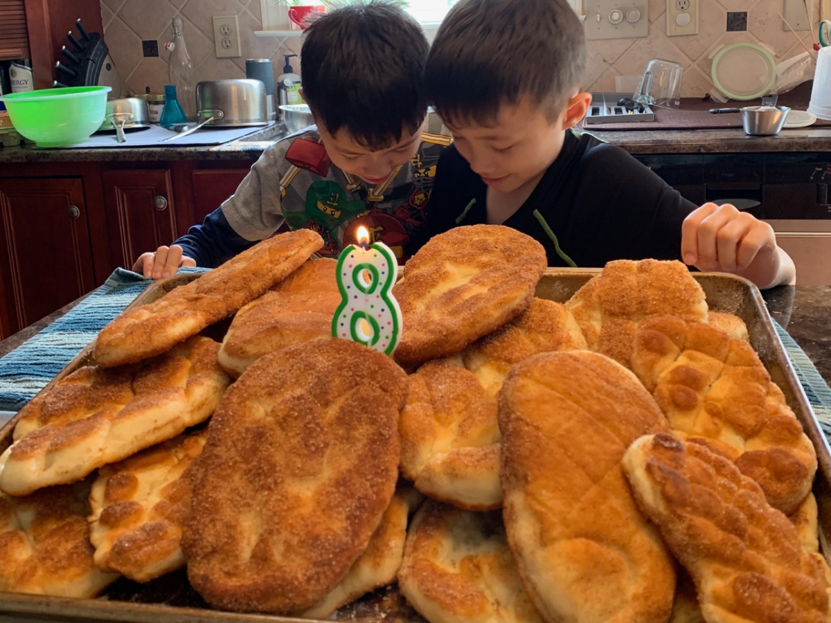A pile of "beaver tails" for a birthday breakfast